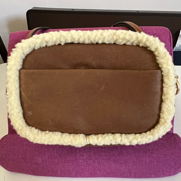 Tory Burch Perry Bombe Shearling Mini Bag in Classic Cuoio - Picture 4 of 13